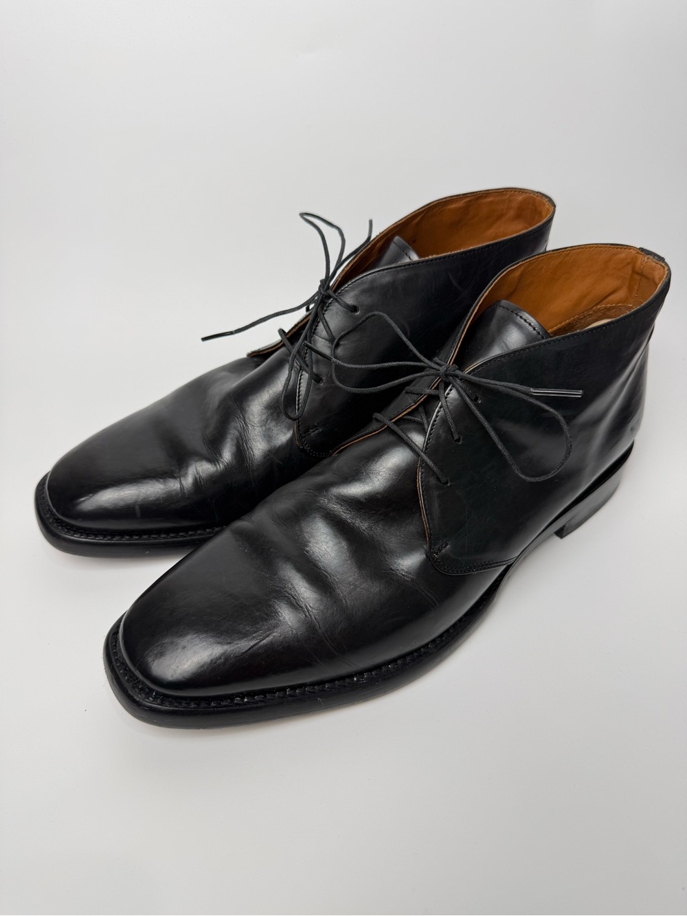 Frye Paul Chukka Boots Black Leather Men Size 13 Hipster Classic Chunky